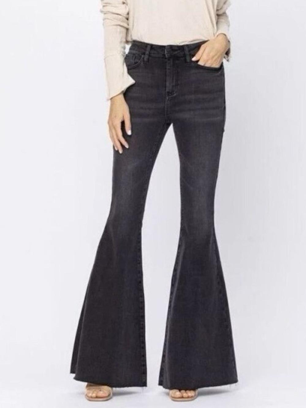 Judy Blue Super Flare High Rise Black Jeans 88116 Women’s Size 7/28